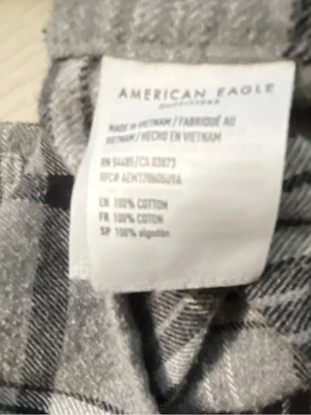 American Eagle Outfitters Gray Plaid Hooded Shirt Jacket